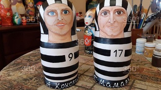 Художница из Рузы сделала матрешки Мамаева и Кокорина в образе заключенных (фото)